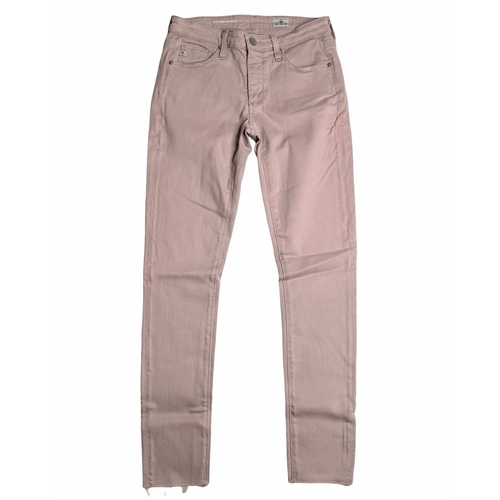 AG Adriano Goldschmied The Legging Ankle Super‎ Skinny Raw Hem Pink Jeans 26R